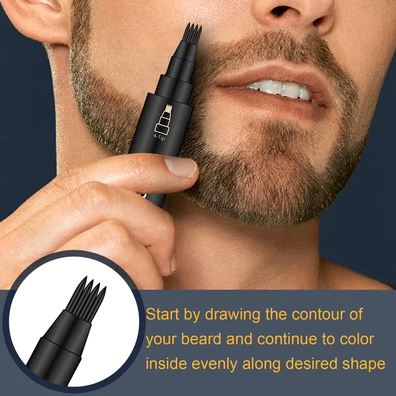 Beard Pen Barber Pencil Facial Hair Styling Eyebrow Tool Mustache Repair Waterproof Coloring Tools Men Cosmetics Beard Filler