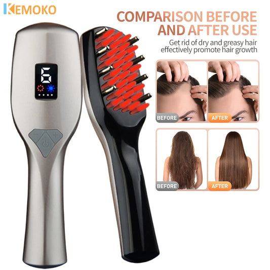 Electric Laser Hair Growth Comb anti Hair Loss Therapy Comb Infrared EMS LED Red Blue Light Vibration Massage Hair Health Care