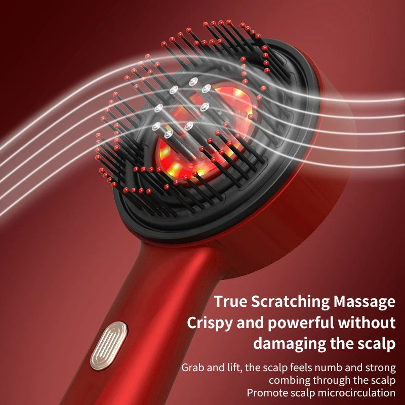 Red Light Scalp Massage Comb 3 Modes Electric Hair Growth Massage Brush Scalp Oil Liquid Applicator Anti-Hair Loss Head Massager