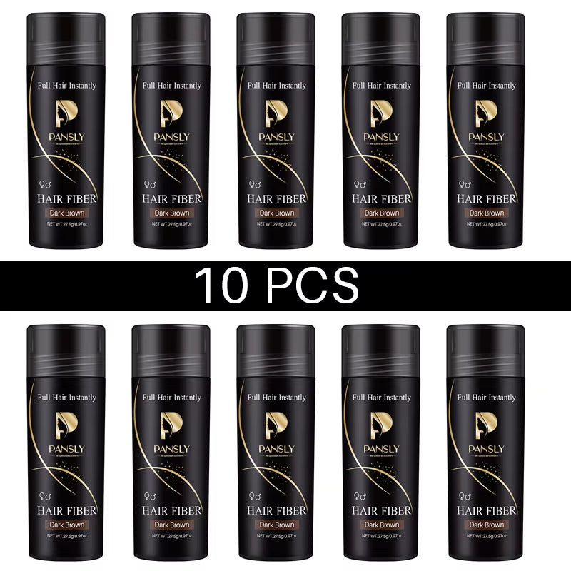 Professional Hair Building Fibers for Thinning Powder Hair Loss Products Fast Regrowth Natural Keratin Styling Black Dark Brown