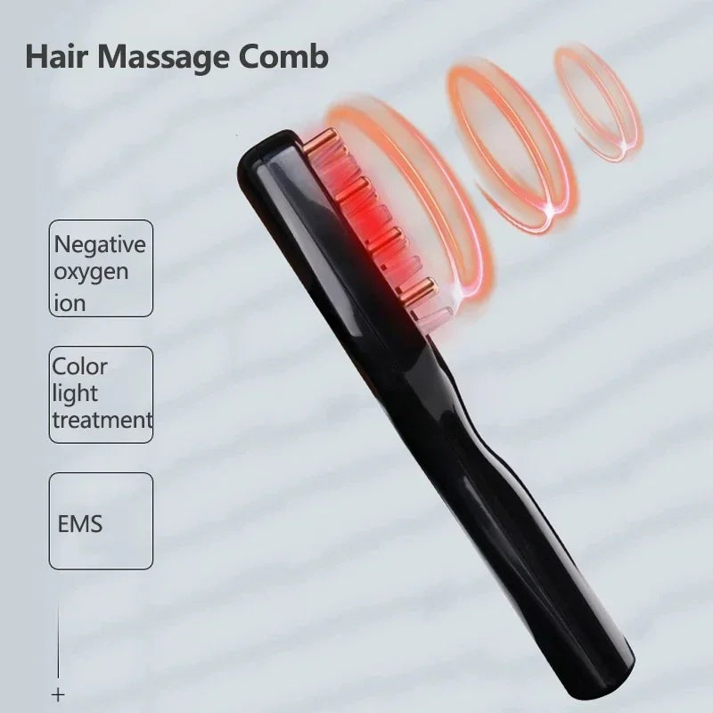 Electric Laser Hair Growth Comb anti Hair Loss Therapy Comb Infrared EMS LED Red Blue Light Vibration Massage Hair Health Care