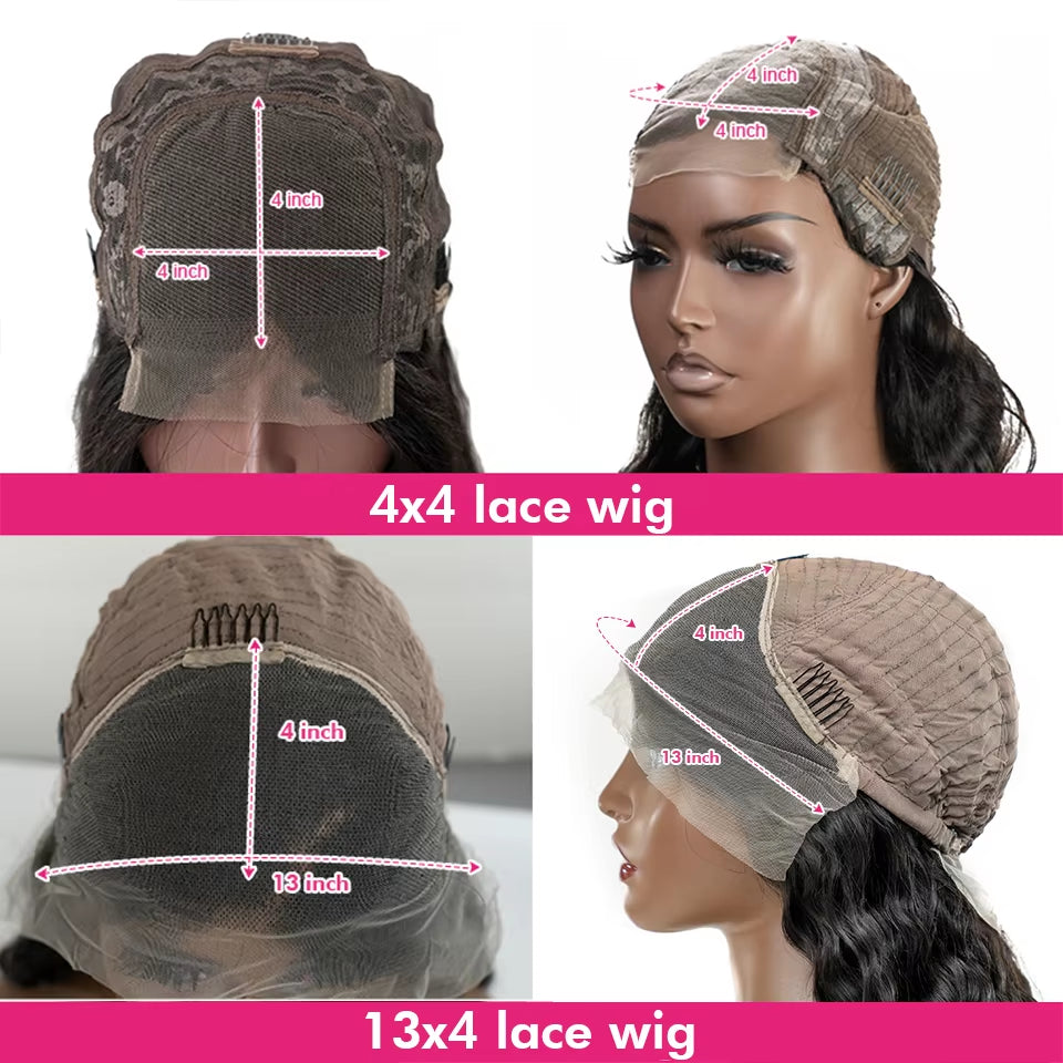 Chocolate Brown Straight Lace Front Human Hair Wigs for Women 13X4 Lace Frontal Wig #4 Brown Colored 4X4 Lace Closure Wig 180%